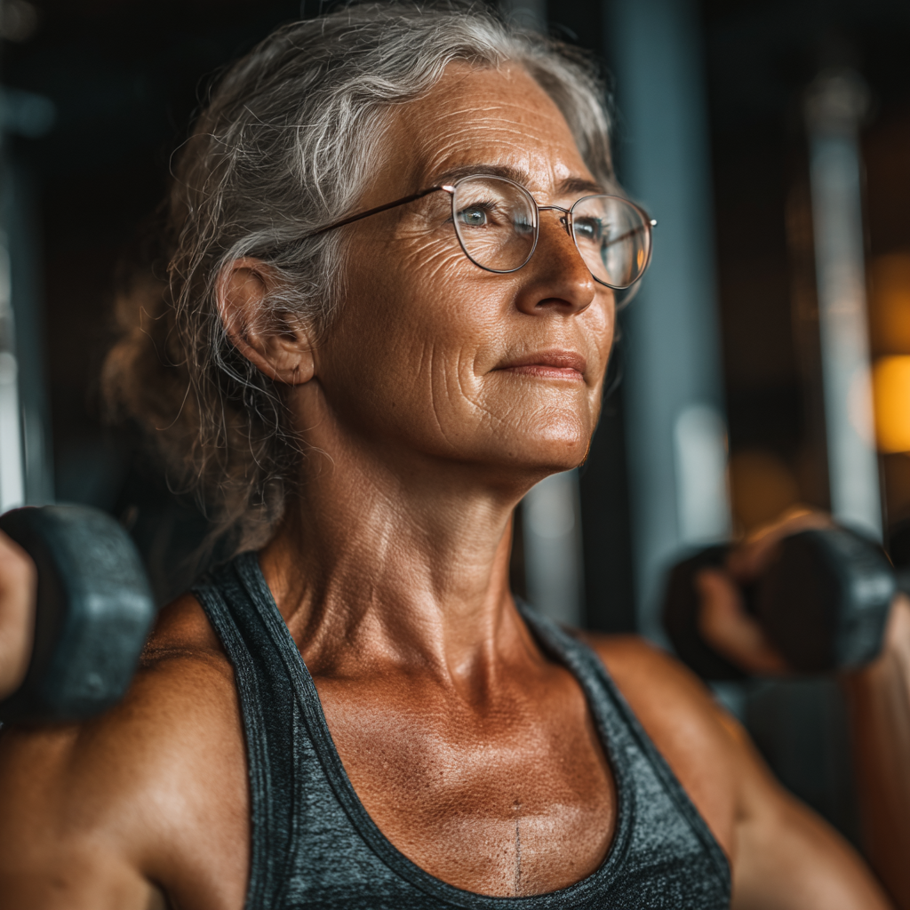 Літні люди займаються спортом на свіжому повітрі